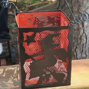 Halloween Witch and Stars Vintage Metal Candle/light Holder